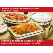 4 piece Porcelain Stoneware Bake set